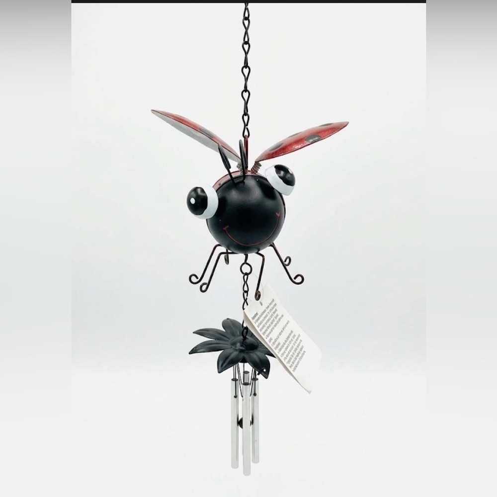 Whimsical Ladybug Solar Wind Chime